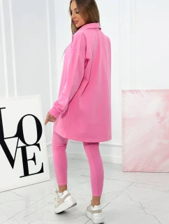 3dílný set halenka, top a legíny světle růžová