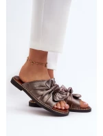 Dámské sandály na ploché podrážce měděné Nelvira