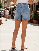 Dámské džínové šortky s vysokým pasem modré FashionStreet SY0518