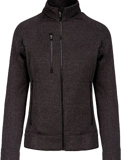 Kariban K 9107 Dámská melanžová pletená fleecová bunda 20.9107 dark grey melange