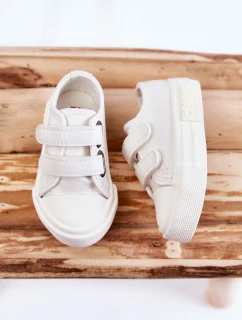 Dětské kožené tenisky na suchý zip BIG STAR KK374091 Bílá