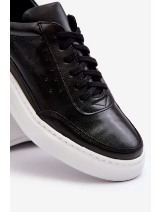 Pánské kožené sportovní boty Zazoo 1544 černé