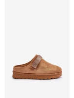 Dámské pantofle vyhřívané kožíškem na platformě Camel Azida Dámské pantofle vyhřívané kožíškem na platformě Camel Azida