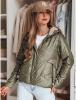 Dámská přechodná prošívaná bunda s kapucí NIVESSO zelená FashionStreet TY4857