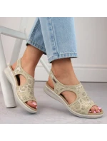 Dámské pohodlné nazouvací sandály béžové Unisoft 7196