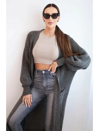 Dlouhý kardigan svetr cappuccino