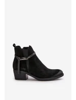 Zazoo 2326 Sametové Dámské Nazouvací Botky Černé