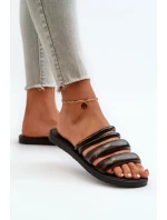 Dámské ploché gumové pantofle Ipanema Puffer Tiras Fem Black Dámské ploché gumové pantofle Ipanema Puffer Tiras Fem Black