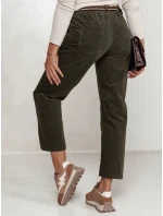 Dámské manšestrové kalhoty FEMCORD v jedné velikosti s páskem olivové FashionStreet UY2283 Dámské manšestrové kalhoty FEMCORD v jedné velikosti s páskem olivové FashionStreet UY2283