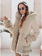 CITYGLANCE dámská zimní bunda s kožešinou světle béžová FashionStreet TY5047