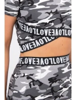 Souprava halenky se sukní moro šedá+černá