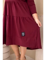 Dámská bavlněná sukýnka Plus Size s volány a ohrnutým rukávem žlutá