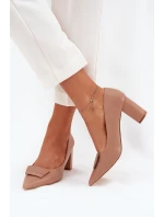 Lodičky Na Podpatku S Dekorací Tmavě Béžové Celira