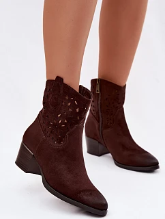 Dámské otevřené kotníkové boty Vinceza 58452 Čokoládové