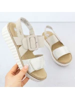 Dámské sandály na podpatku béžové Rieker 69260-60 Dámské sandály na podpatku béžové Rieker 69260-60