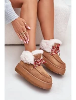 Nízké Dámské Sněhule Na Platformě S Kožíškem Camel Neathren