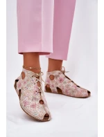 Vzorované Kožené Boty Maciejka 03426-48 Béžové