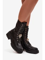 Dámské workery s ozdobou černé Jorayne