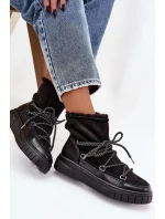 Dámské sněhule s šněrováním Černé Isalisse