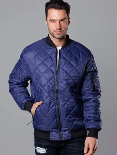 Pánská prošívaná tmavě modrá bunda bomber (MY01-2)