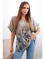 Dámská bavlněná košile s květinovým vzorem fango