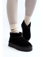 Módní semišové nízké sněhule Černá Nucca Módní semišové nízké sněhule Černá Nucca