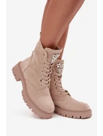 Dámské workery s krystaly na jazyku béžové Rosira