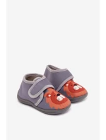 Dětské bačkory na suchý zip – šedé Katline Dětské bačkory na suchý zip – šedé Katline