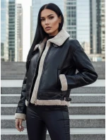 Dámská kožená bunda s ovčí kůží SHEREB black FashionStreet TY4756z