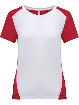 Kariban ProAct PA 4015 Dámské kontrastní sportovní tričko 20.4015 white/red