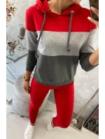 Barevná pruhovaná sada červená+šedá Barevná pruhovaná sada červená+šedá