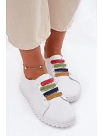 Kožené dámské polobotky Vinceza 95376 Bílé