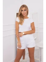 Bavlněná souprava se šortkami bílá Bavlněná souprava se šortkami bílá