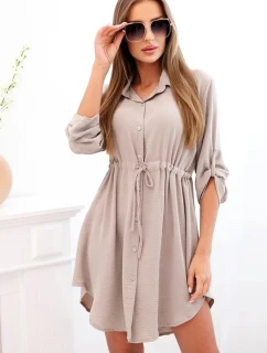 Šaty se zapínáním na knoflíky a zavazováním v pase fango