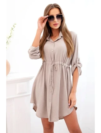 Šaty se zapínáním na knoflíky a zavazováním v pase fango