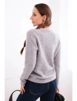 Dámský svetr z baby alpaky s dlouhým rukávem světle šedý