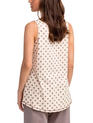 Pohodlné dvoudílné dámské pyžamo 14301 - Vanilka/puntíky Pohodlné dvoudílné dámské pyžamo 14301 - Vanilka/puntíky