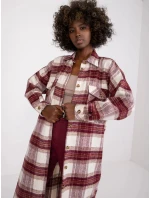 Dámská košile EM-KS-002/04.50P Ecru-vínová - FPrice Dámská košile EM-KS-002/04.50P Ecru-vínová - FPrice