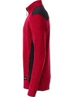 Daiber JN 862 Pánská pracovní bunda pletený fleece - Strong 02.0862 red melange/black