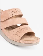 Exkluzívní dámské růžové  nazouváky na klínku