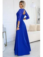 309-12 AMBER elegantní dlouhé krajkové šaty s výstřihem - barva CHABRIEL 309-12 AMBER elegantní dlouhé krajkové šaty s výstřihem - barva CHABRIEL