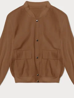 Vlněná bunda typu "bomber" v karamelové barvě (15687)