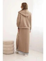 Komplet dámský s viskózou s rozepínací mikinou a dlouhou sukni fango Komplet dámský s viskózou s rozepínací mikinou a dlouhou sukni fango