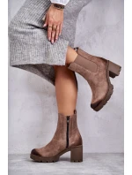 Dámské semišové boty na platformě Béžove Martine