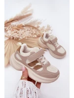 Dětské Sportovní Boty Tenisky Na Suchý Zip Béžové Selinea