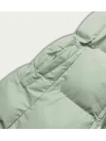 Péřová dámská vesta v pistáciové barvě s kapucí (5M721-236) Péřová dámská vesta v pistáciové barvě s kapucí (5M721-236)