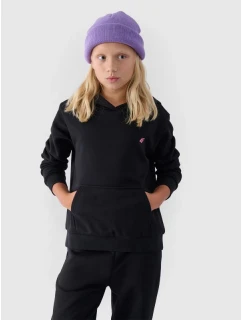 Dívčí nepruhovaná mikina s kapucí 4F Junior 4FJWMM00TSWSF1316-20S