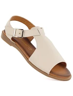 Dámské béžové kožené sandály Cambell 19391