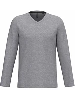Kariban K 358 Pánské tričko do V s dl. rukávem 20.K358 oxford grey Kariban K 358 Pánské tričko do V s dl. rukávem 20.K358 oxford grey