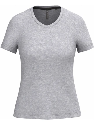 Kariban K 381 Dámské tričko s výstřihem do V 20.K381 oxford grey